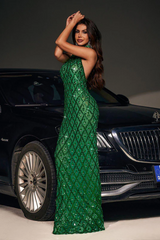 Liora Sequin Crystal Maxi Dress