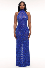 Liora Sequin Crystal Maxi Dress