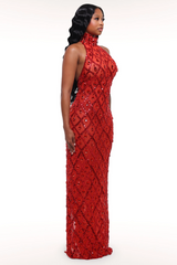 Liora Sequin Crystal Maxi Dress