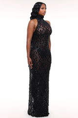 Liora Sequin Crystal Maxi Dress