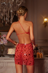 Gianni Backless Rhinestone Mesh Mini Dress | Dress In Beauty