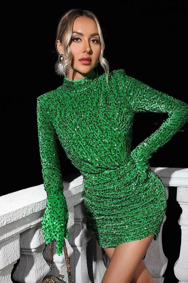 Gali Sequin Velvet Gloves Mini Dress | Dress In Beauty