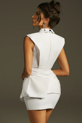 Lazaro Folded Collar Bow Mini Dress | Dress In Beauty
