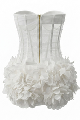 Strapless Petal Mesh Bustier Dress | Dress In Beauty