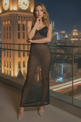 Draped Bustier Sparkly Maxi Dress | Dress In Beauty