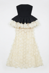 Strapless Black and Beige Gown | Dress In Beauty