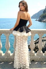 Strapless Black and Beige Gown | Dress In Beauty
