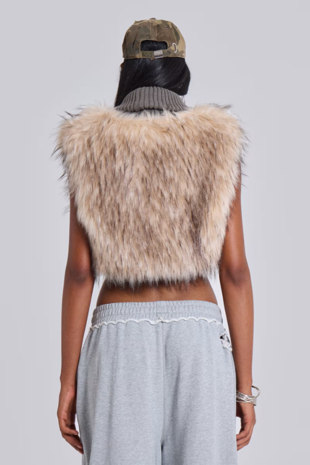 Meka Faux Fur Knit Shrug | Dress In Beauty