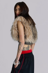 Meka Faux Fur Knit Shrug | Dress In Beauty