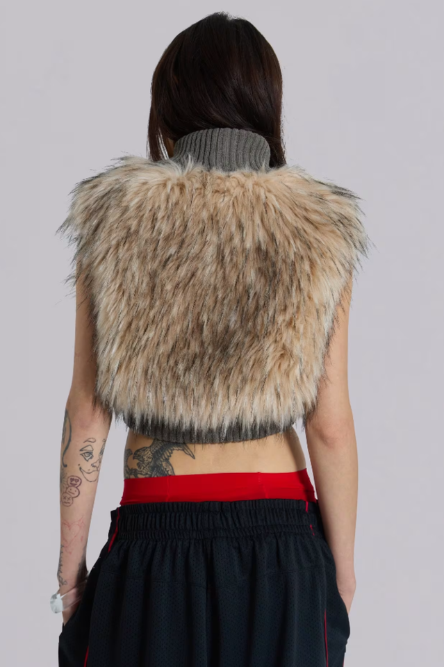 Meka Faux Fur Knit Shrug | Dress In Beauty