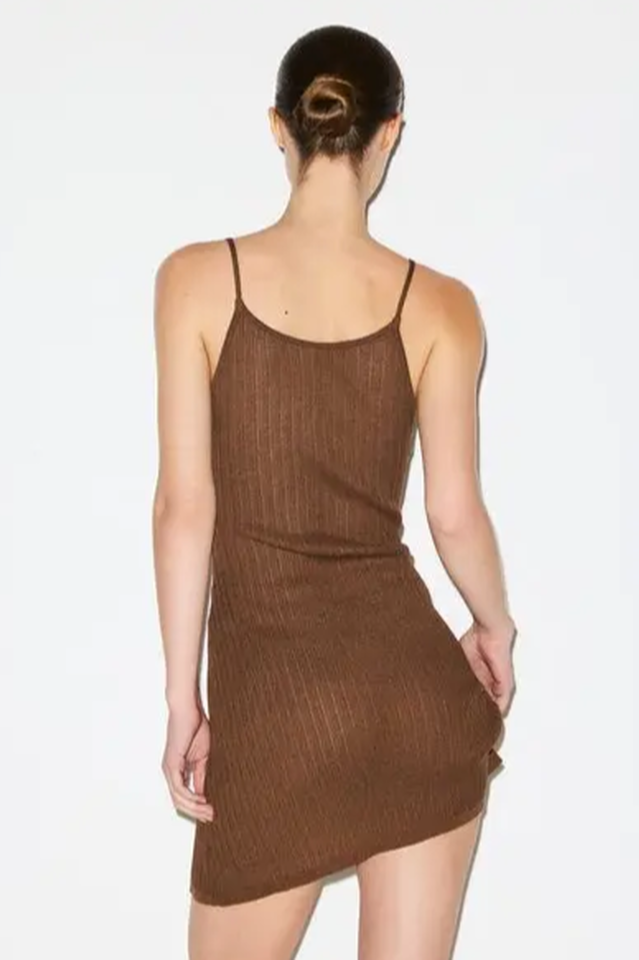 Skims Sheer Knit Plunge Mini Dress | Dress In Beauty