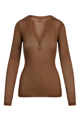 SKIMS Sheer Knit Long Sleeve Henley | Dress In Beauty