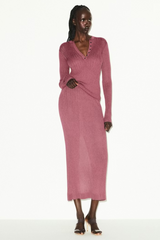 SKIMS Sheer Knit Long Sleeve Henley | Dress In Beauty
