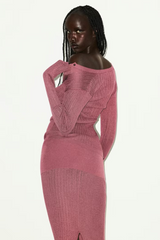 SKIMS Sheer Knit Long Sleeve Henley | Dress In Beauty