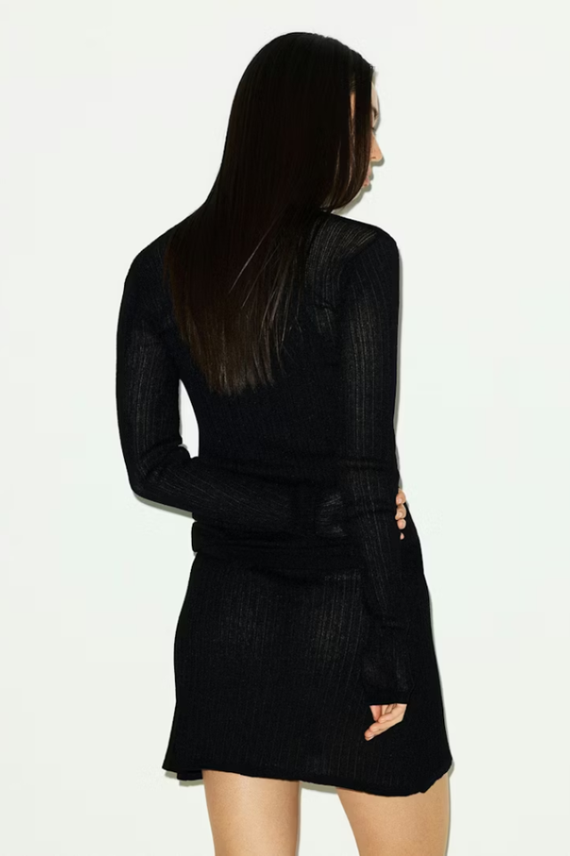SKIMS Sheer Knit Long Sleeve Henley | Dress In Beauty