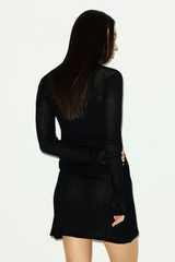 SKIMS Sheer Knit Long Sleeve Henley | Dress In Beauty