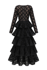 Guinevere Black Tiered Maxi Dress | Dress In Beauty