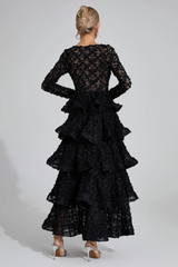 Guinevere Black Tiered Maxi Dress | Dress In Beauty