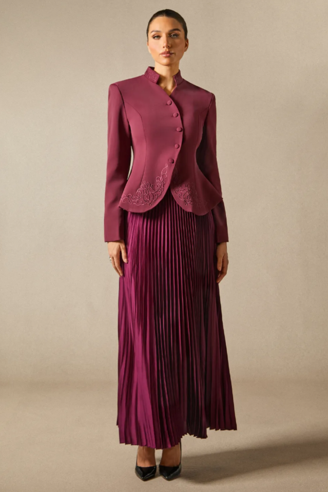 Christine Embroidery Pleated Skirt Set | Dress In Beauty