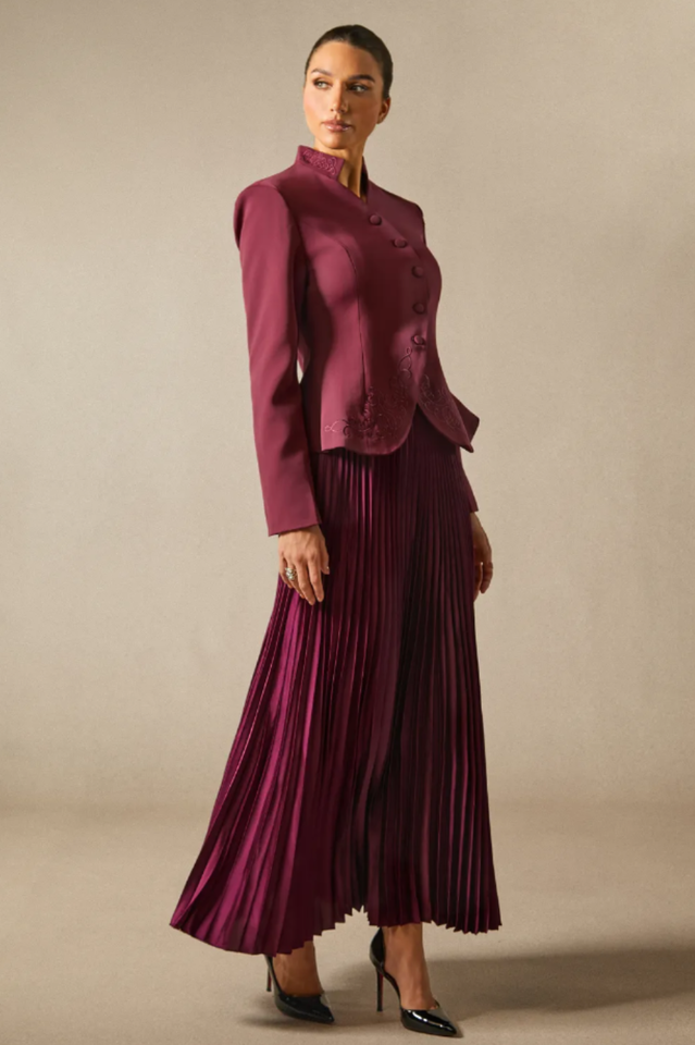 Christine Embroidery Pleated Skirt Set | Dress In Beauty
