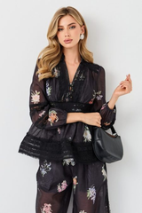 Natoli Embroidered Lace Blouse & Pants Set | Dress In Beauty