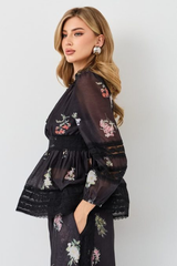 Natoli Embroidered Lace Blouse & Pants Set | Dress In Beauty