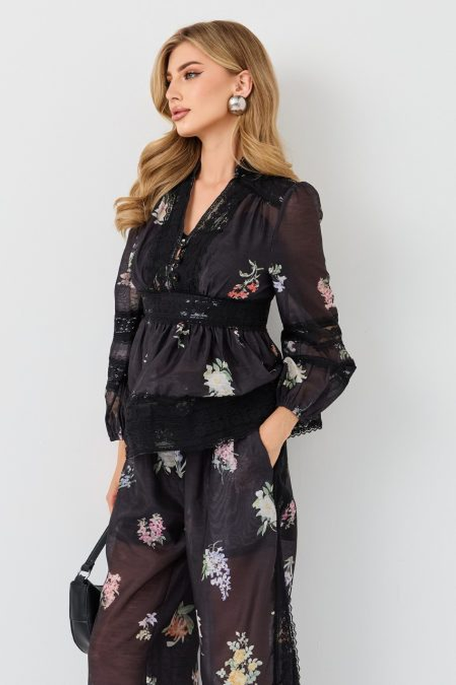 Natoli Embroidered Lace Blouse & Pants Set | Dress In Beauty