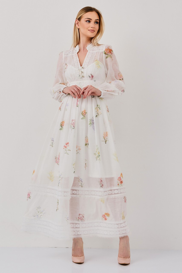 Lily Lace Floral Midi Dress | Dress In Beauty
