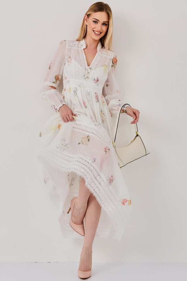 Lily Lace Floral Midi Dress | Dress In Beauty