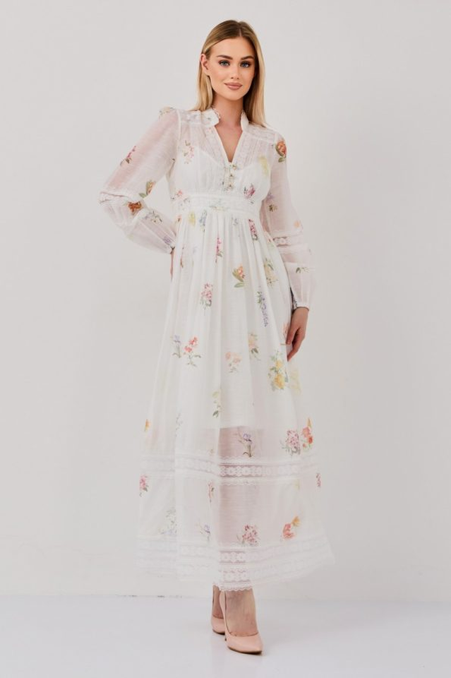 Lily Lace Floral Midi Dress | Dress In Beauty