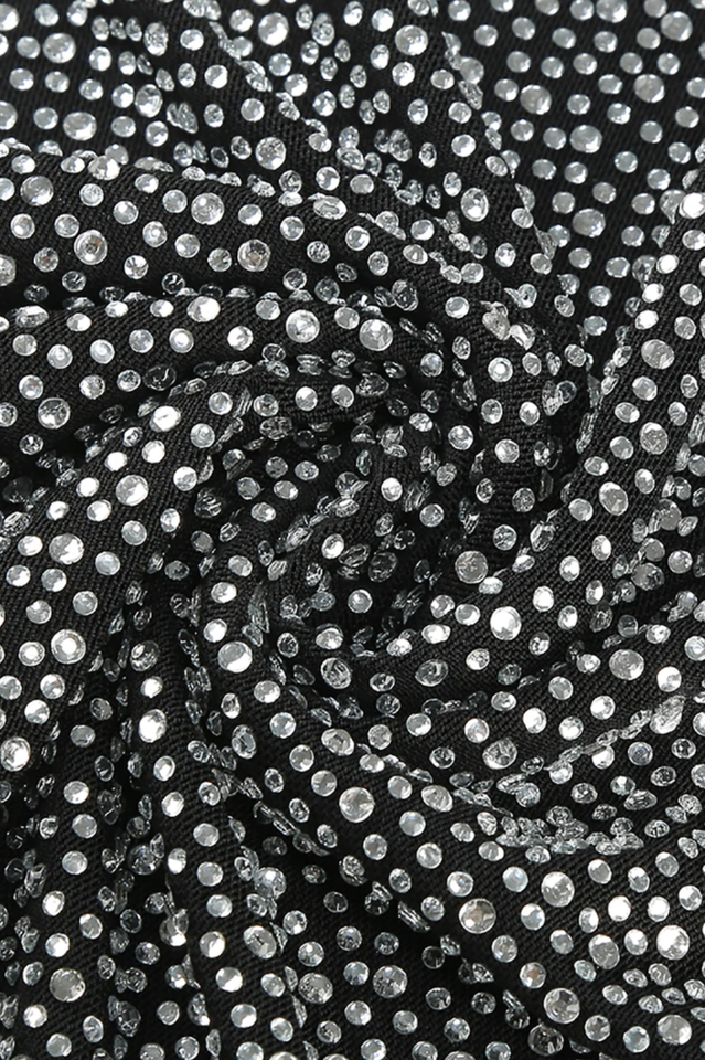 Pure Black Blazer & Rhinestone Pants Set | Dress In Beauty