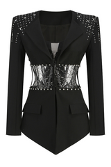 Jakobe Rhinestone Cutout Blazer Set | Dress In Beauty