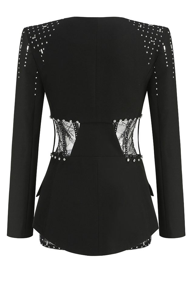 Jakobe Rhinestone Cutout Blazer Set | Dress In Beauty