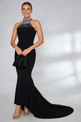 Nicoletta Halterneck Pearl Prom Maxi Dress | Dress In Beauty
