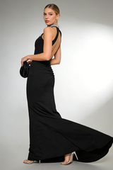 Nicoletta Halterneck Pearl Prom Maxi Dress | Dress In Beauty