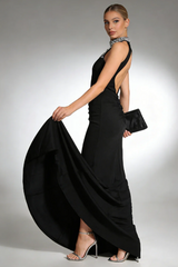 Nicoletta Halterneck Pearl Prom Maxi Dress | Dress In Beauty