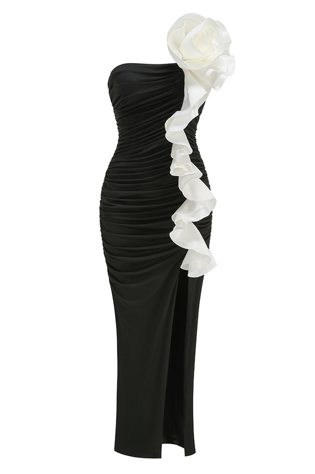 Liama One Shoulder Peony Ruffle Maxi Dress | Dress In Beauty