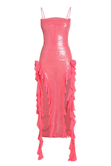 Diletta Sequined 3D Mesh Flower Dress | Dress In Beauty