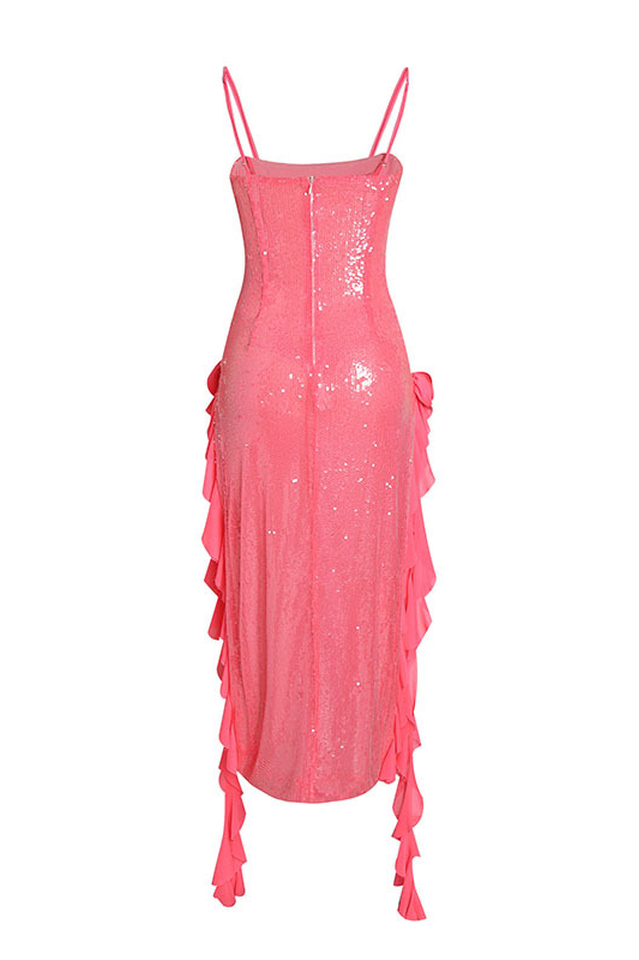 Diletta Sequined 3D Mesh Flower Dress | Dress In Beauty