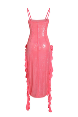Diletta Sequined 3D Mesh Flower Dress | Dress In Beauty