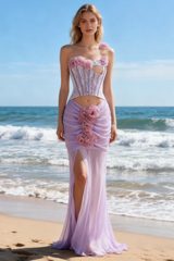 Rosette Applique Cutout Mermaid Dress | Dress In Beauty