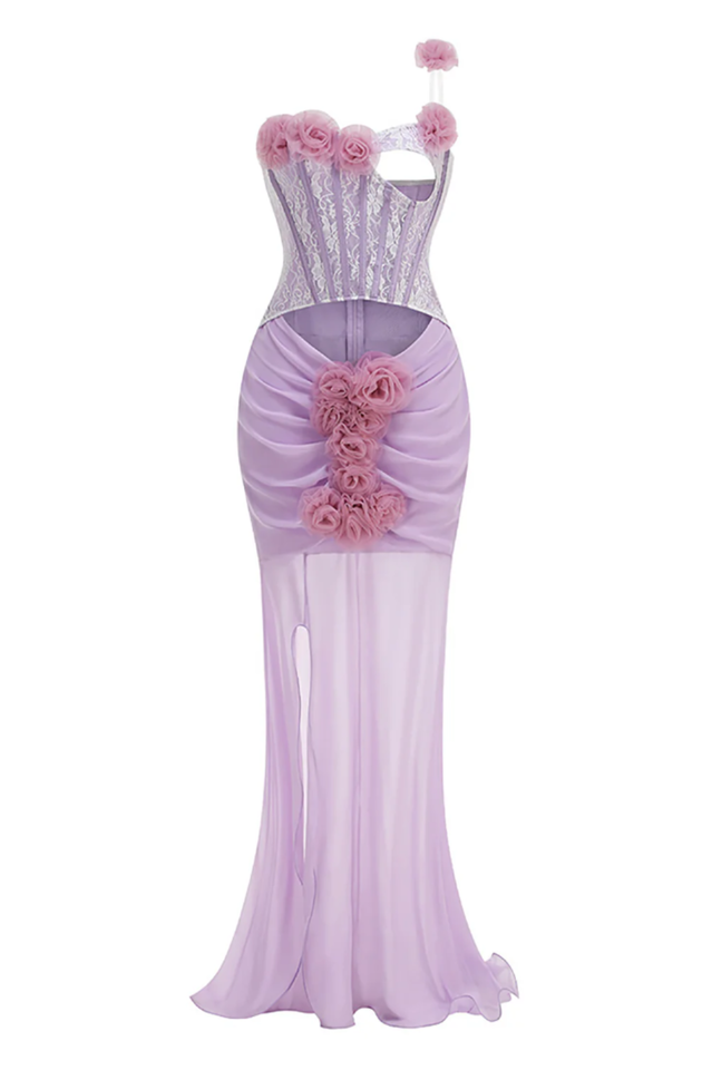 Rosette Applique Cutout Mermaid Dress | Dress In Beauty