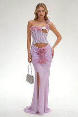 Rosette Applique Cutout Mermaid Dress | Dress In Beauty