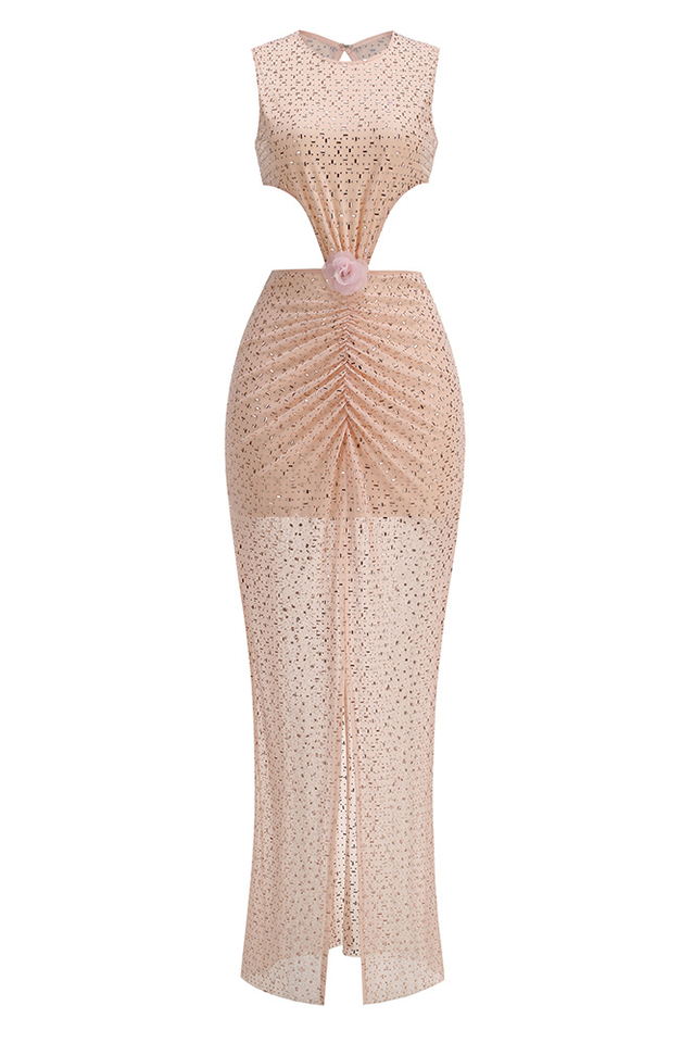 Crystal Embellished Cut Out Gown | Dress In Beauty