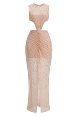 Crystal Embellished Cut Out Gown | Dress In Beauty
