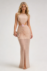 Crystal Embellished Cut Out Gown | Dress In Beauty