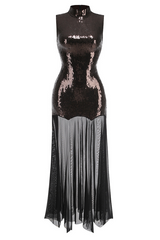 Jolie High Neck Sequin Mesh Gown | Dress In Beauty