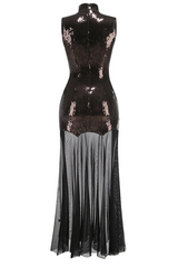 Jolie High Neck Sequin Mesh Gown | Dress In Beauty