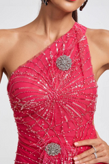 Crystal Embellished Sequin High Split Gown | Dress In Beauty