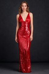 Sequined Sweep Train Maxi Dress | Dress In Beauty